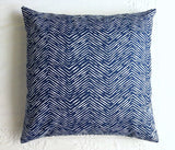 Navy White Herringbone Pillow Cover: Available in 10 Sizes - Annabel Bleu euro shams navy linen sofa pillows