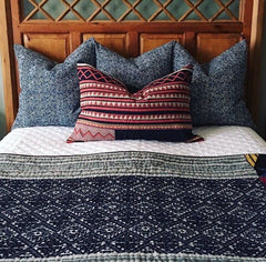 Navy White Herringbone Pillow Cover: Available in 10 Sizes