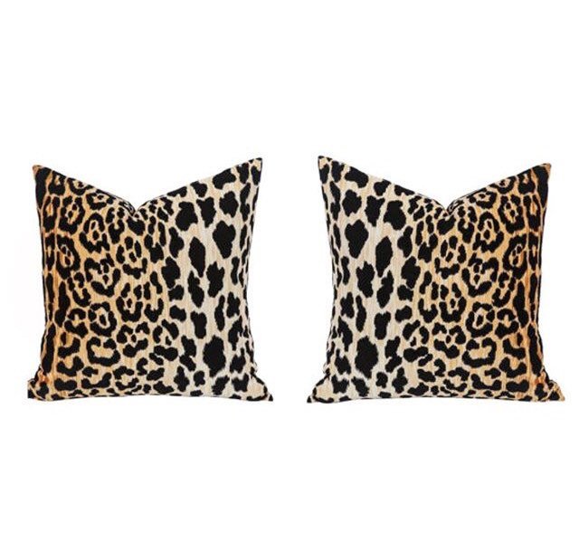 Velvet Leopard Pillow Animal Pillow Cover Velvet Cheetah Pillow Hollywood Regency Pillow cover