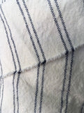 Navy Lumbar Pillow 12x18 / Farmhouse 12x21 / Blue Lumbar Zippered Pillow Cover / Indigo Cream Rectangular Pillow / 12x18 Stripe Pillow cover - Annabel Bleu