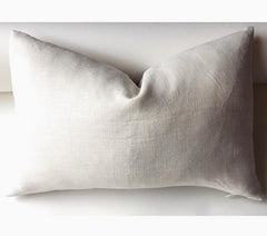 One Cream Belgian Linen Zippered Pillow cover / 12x18 Pillow cover / Plain 20x20 pillow cover / Cream 18x18 / Solid Cream Cushion