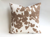 Faux Pony Hair Pillow / Brown Cream Decorative Pillow Cover 16x24 14x36 24x24 26x26 and more / Palomino Pony Pillow / Cream Accent Cushion - Annabel Bleu