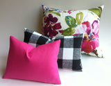 One Solid Fuchsia European Linen Decorative Zipper Pillow Cover Pink Linen Cushion Cover: 10 Sizes Available - Annabel Bleu