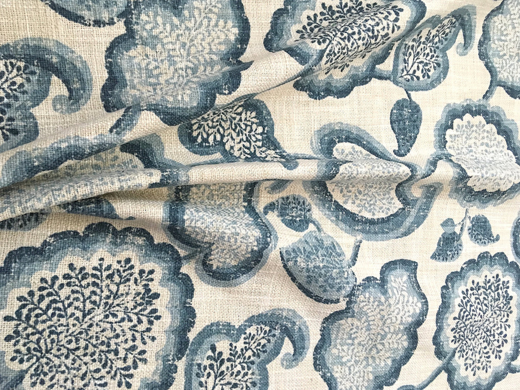 Bluebell Animal Prints Linen Drapery and Upholstery Fabric by The Yard