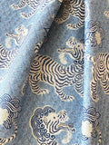 Tibet Woven Jacquard Upholstery Fabric by the yard / Chinoiserie Home Decor Fabric / Clarence House Upholstery Fabric - Annabel Bleu
