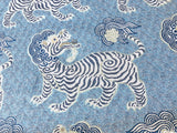 Tibet Woven Jacquard Upholstery Fabric by the yard / Chinoiserie Home Decor Fabric / Clarence House Upholstery Fabric - Annabel Bleu