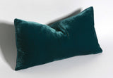 Dark Teal Real Silk Velvet Zipper Pillow Cover / Expensive Dark Blue Velvet Cushion cover / Solid High End Velvet pillow cover - Annabel Bleu