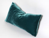Dark Teal Real Silk Velvet Zipper Pillow Cover / Expensive Dark Blue Velvet Cushion cover / Solid High End Velvet pillow cover - Annabel Bleu