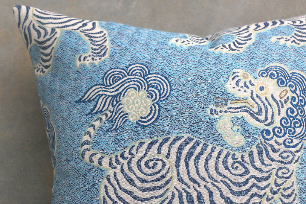 Tibetan Tiger Jacquard Throw Pillow Cover Decorative Pillow 