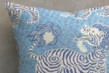 Clarence House Pillow / Tibet Woven Jacquard Pillow Cover / Blue Cushion Cover / Lumbar, Accent, and Euro Sham Pillow Covers - Annabel Bleu