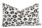 Kate: Indoor/Outdoor Schumacher Iconic Leopard Pillow Cover / Black and White Outdoor Pillow / Porch Accent Pillow / Weather Resistant Cover - Annabel Bleu