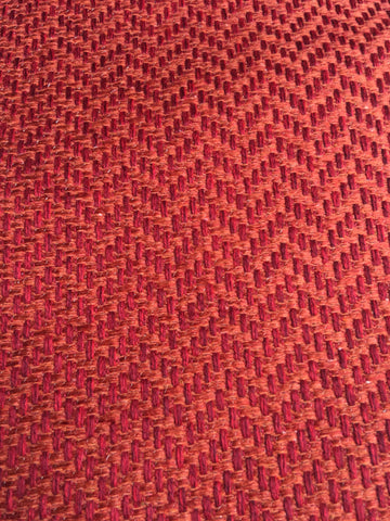 Red Orange upholstery fabric by the yard / Blood Orange Grasscloth / Woven Orange Fabric / Heavy weight Upholstery material / Thick Red Fabr - Annabel Bleu