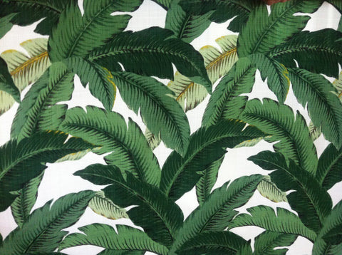 Polyester Dark Green Banana Leaves Beverly Hills Hollywood Regency Fabric by the Yard Indoor/outdoor - Annabel Bleu