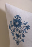 Schumacher pillow cover / Blue and Ivory Pillow cover / Block Print Pillow Cover / Floral Pillow Cover - Annabel Bleu