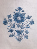 Schumacher pillow cover / Blue and Ivory Pillow cover / Block Print Pillow Cover / Floral Pillow Cover - Annabel Bleu