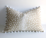 18x18 Fawn Pillow Cover / 18x18 Beige pillow / 18x18 accent pillow / 18x18 white throw pillow / 18x18 pillow / 18x18 couch pillow case - Annabel Bleu