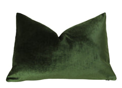 12x21 or 9 Other sizes / Dark Green Pillow / Green Velvet Zipper Pillow Cover