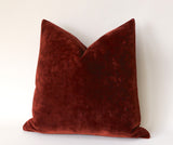 Brick Red Velvet Pillow Cover / Oxblood Pillow Cover / Southwestern Pillow / Rust Red Pillow Cover - Annabel Bleu