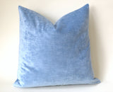 Light Blue Velvet Pillow Cover / Available in 10 Sizes - Annabel Bleu