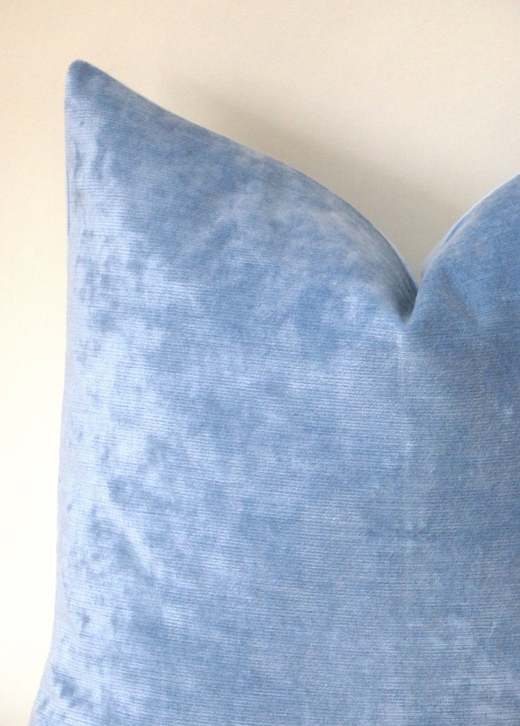 Vanderbilt Bleu Velvet Pillow Cover
