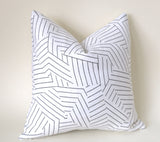 Deconstructed Stripe Pillow Cover / Black Ivory Pillow / Boho Pillow cover / Schumacher Pillow Cover / White Linen Pillow Cover - Annabel Bleu