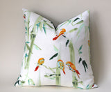 Mandarin Birds + Bamboo Pillow Cover / Available in 10 Sizes - Annabel Bleu