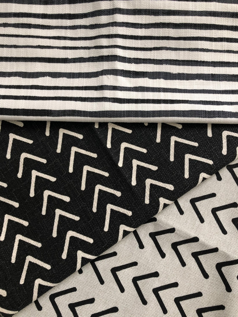 100% Rayon Chally Chevron off White and Black Fabric by the Yard 58 Inches  Wide