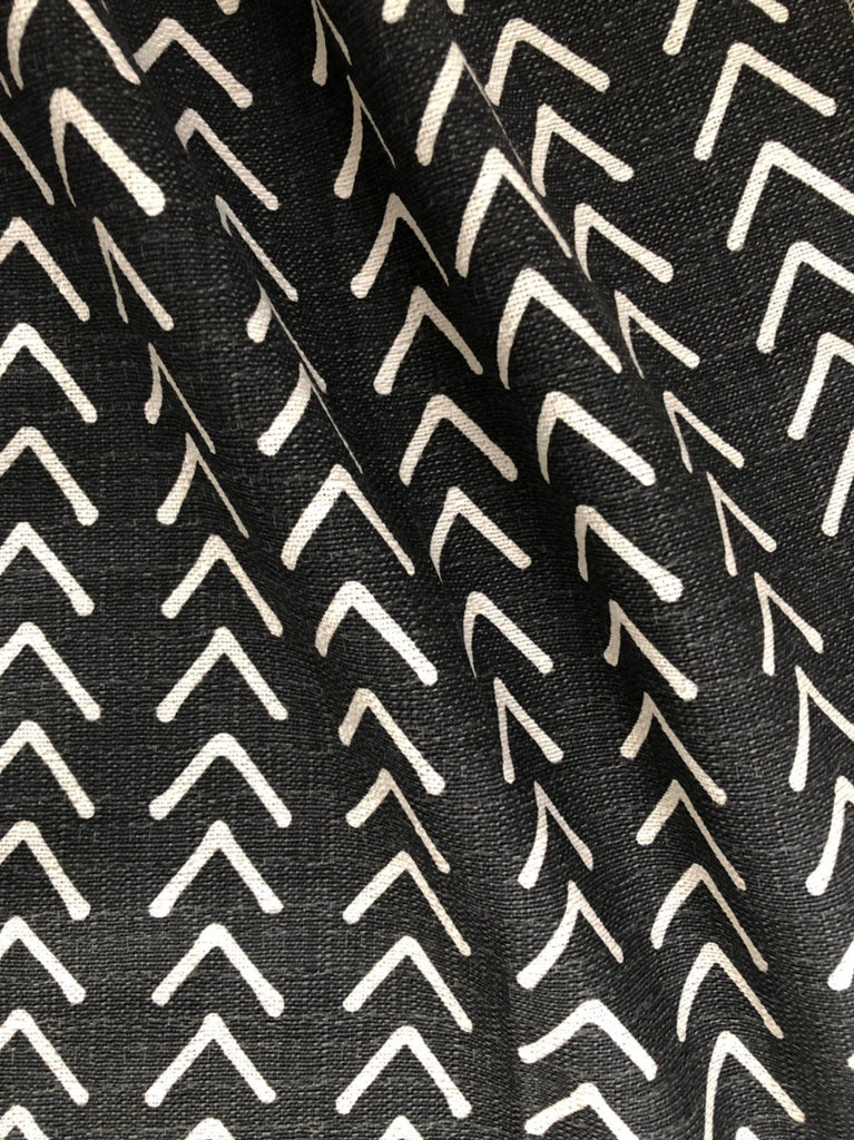 Mudcloth Upholstery Fabric by the yard / Home Decor Fabric / Black