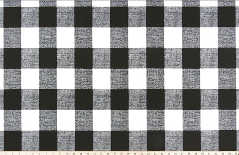 Outdoor Buffalo Check Upholstery Fabric / Indoor Outdoor Plaid Home Decor Fabric / Black Buffalo Check by the Yard - Annabel Bleu