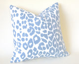 Outdoor Iconic Leopard Sky Pillow Cover / Schumacher Sky Leopard Cushion Cover / Indoor or Outdoor Pillow Cover - Annabel Bleu
