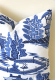 Nanjing pillow cover / Blue and White Pillow cover / Schumacher Nanjing Pillow Cover / Chinoiserie Pillow Cover - Annabel Bleu