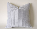 Farmhouse Pillow Cover 22x22 / Ticking Stripe 22x22 / Solid Blue 22x22 / Light Blue 22x22 / 22x22 Navy Pillow Case/ 22x22 stripe pillowcase - Annabel Bleu