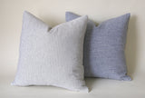 Farmhouse Pillow Cover 20x20 / Ticking Stripe 20x20 / Solid Blue 20x20 / Chambray Blue Pillow / Solid pillow 20x20 / Light Blue 20x20 - Annabel Bleu