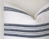 SALE Mudcloth Style Throw Pillow Cover / Black Stripe Cream Pillow Cover - Annabel Bleu