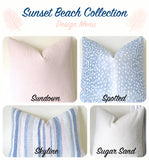 Sunset Beach Collection: Blue and White Fawn Throw Pillows / Blue Animal Print Pillow Cover - Annabel Bleu