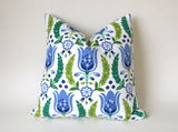 Dutch Tulip Pillow Cover, Decorative Throw Pillow Covers, Euro Pillow Sham 16 x 16, 18 x 18, 20 x 20, 22 x 22, 24 x 24, 26 x 26 - Annabel Bleu