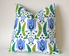Dutch Tulip Pillow Cover, Decorative Throw Pillow Covers, Euro Pillow Sham 16 x 16, 18 x 18, 20 x 20, 22 x 22, 24 x 24, 26 x 26