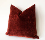 Brick Red Velvet Pillow Cover / Oxblood Pillow Cover / Southwestern Pillow / Rust Red Pillow Cover - Annabel Bleu