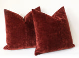 Brick Red Velvet Pillow Cover / Oxblood Pillow Cover / Southwestern Pillow / Rust Red Pillow Cover - Annabel Bleu