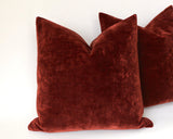 Brick Red Velvet Pillow Cover / Oxblood Pillow Cover / Southwestern Pillow / Rust Red Pillow Cover - Annabel Bleu