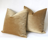 Antique Gold Pillow Cover / Gold Pillow Cover / Vintage Velvet Pillow / Solid Mustard Gold Cushion Cover - Annabel Bleu