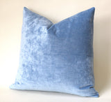 Ice Blue Vintage Velvet Pillow Cover - Annabel Bleu