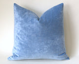 Light Blue Velvet Pillow Cover / Available in 10 Sizes - Annabel Bleu