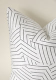 Schumacher Deconstructed Stripe Pillow Cover /12x18 12x21 16x16 18x18 20x20 22x22 24x24 26x26 14x36 Ivory Black Pillow Cover - Annabel Bleu