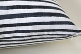 Drawn Stripe Pillow Cover / Black Ivory Stripe Pillow Cover / Black White 14x36 12x21 16x16 18x18 20x20 22x22 24x24 26x26 Zipper Pillow Case - Annabel Bleu