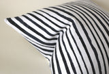 Drawn Stripe Pillow Cover / Black Ivory Stripe Pillow Cover / Black White 14x36 12x21 16x16 18x18 20x20 22x22 24x24 26x26 Zipper Pillow Case - Annabel Bleu
