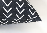 Black Mudcloth Pillow Cover / Black Pillow Cover / Mudcloth 14x36 12x21 16x16 18x18 20x20 22x22 24x24 26x26 Zipper Pillow Case - Annabel Bleu