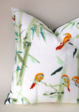 Mandarin Birds + Bamboo Pillow Cover / Available in 10 Sizes - Annabel Bleu