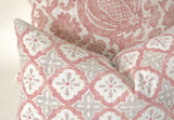 Batik Blush Pillow / Blush 22x22 / 22x22 Cushion Cover / 22x22 Pink Pillow Cover / Cream 22x22 Blush / 22x22 Sofa Pillow Cover - Annabel Bleu