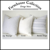 Coordinated Euro Shams / Farmhouse Pillow 24x24 / Ticking Stripe 24x24 / Solid Grey 24x24 / Light Grey 24x24 / 24x24 Gray Pillow Cover - Annabel Bleu